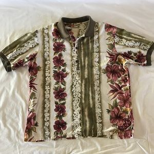 Vintage Hilo Hatties Hawaiian Polo Shirt Size L